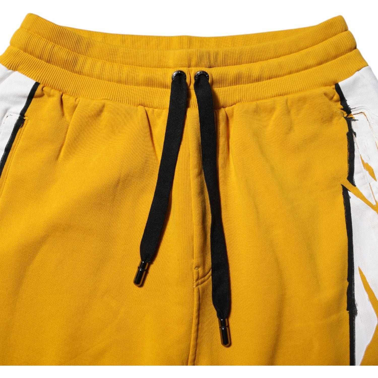 Dolce & Gabbana Yellow Cotton Printed Sweatpants Jogger Pants