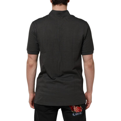Dolce & Gabbana Dark Gray Short Sleeve Collared Polo T-shirt