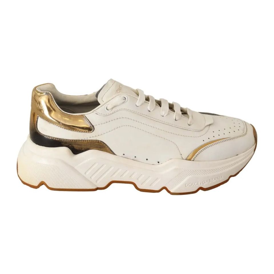 White Gold Leather Sport DAYMASTER Sneakers Shoes