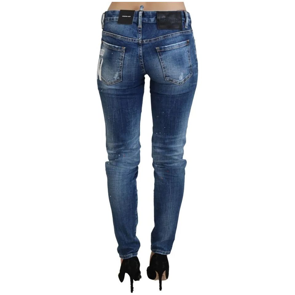 Dsquared² Blue Icon Low Waist Skinny Jennifer Denim Jeans blue-icon-low-waist-skinny-jennifer-denim-jeans