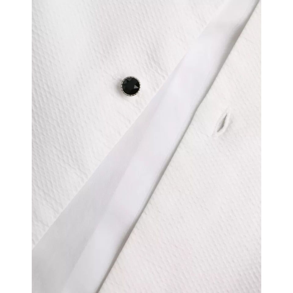 White Bib Cotton Poplin Formal GOLD Shirt