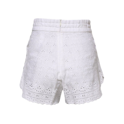 Dolce & Gabbana White Linen High Waisted Hot Pants Shorts