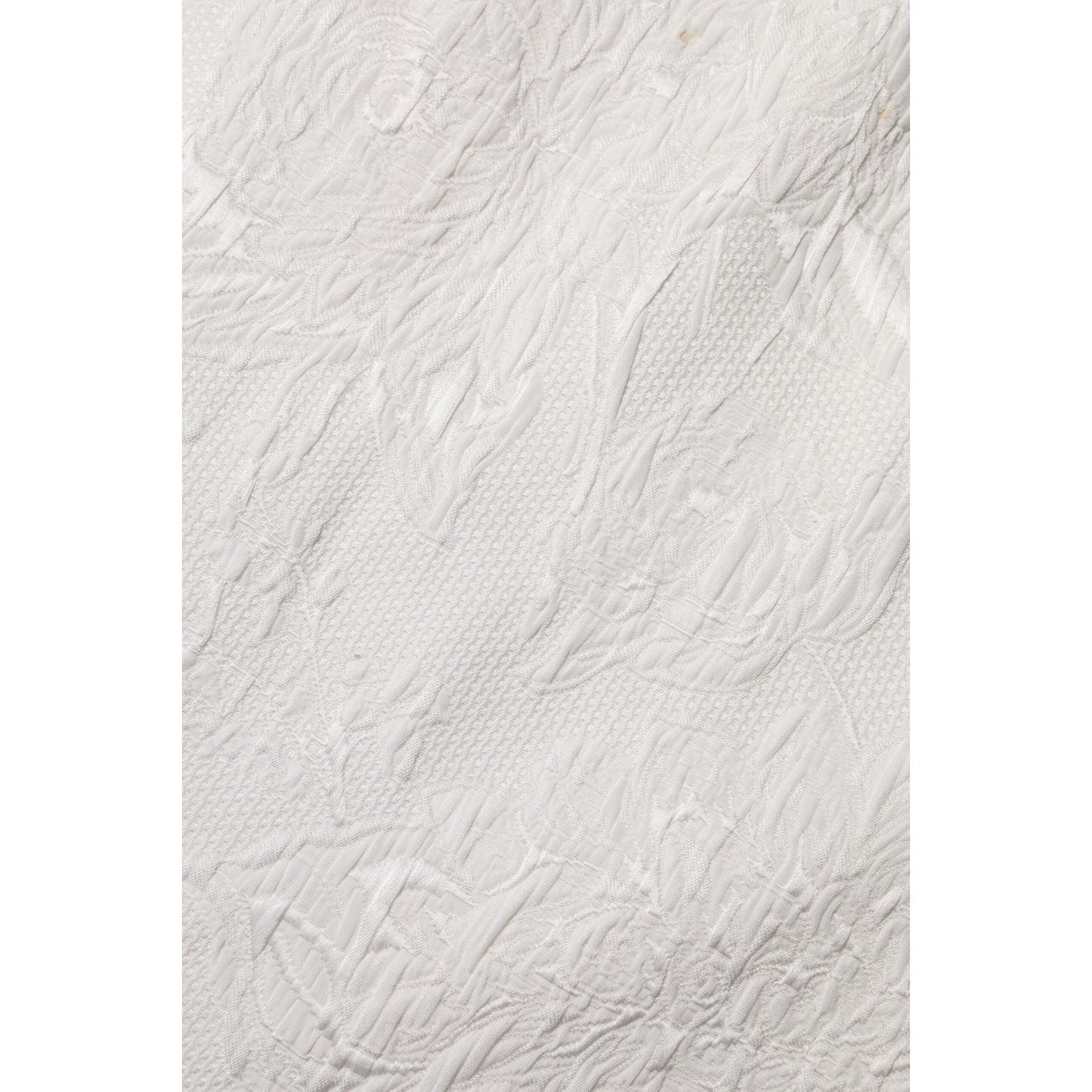 Dolce & Gabbana White Floral Brocade A-line High Waist Skirt