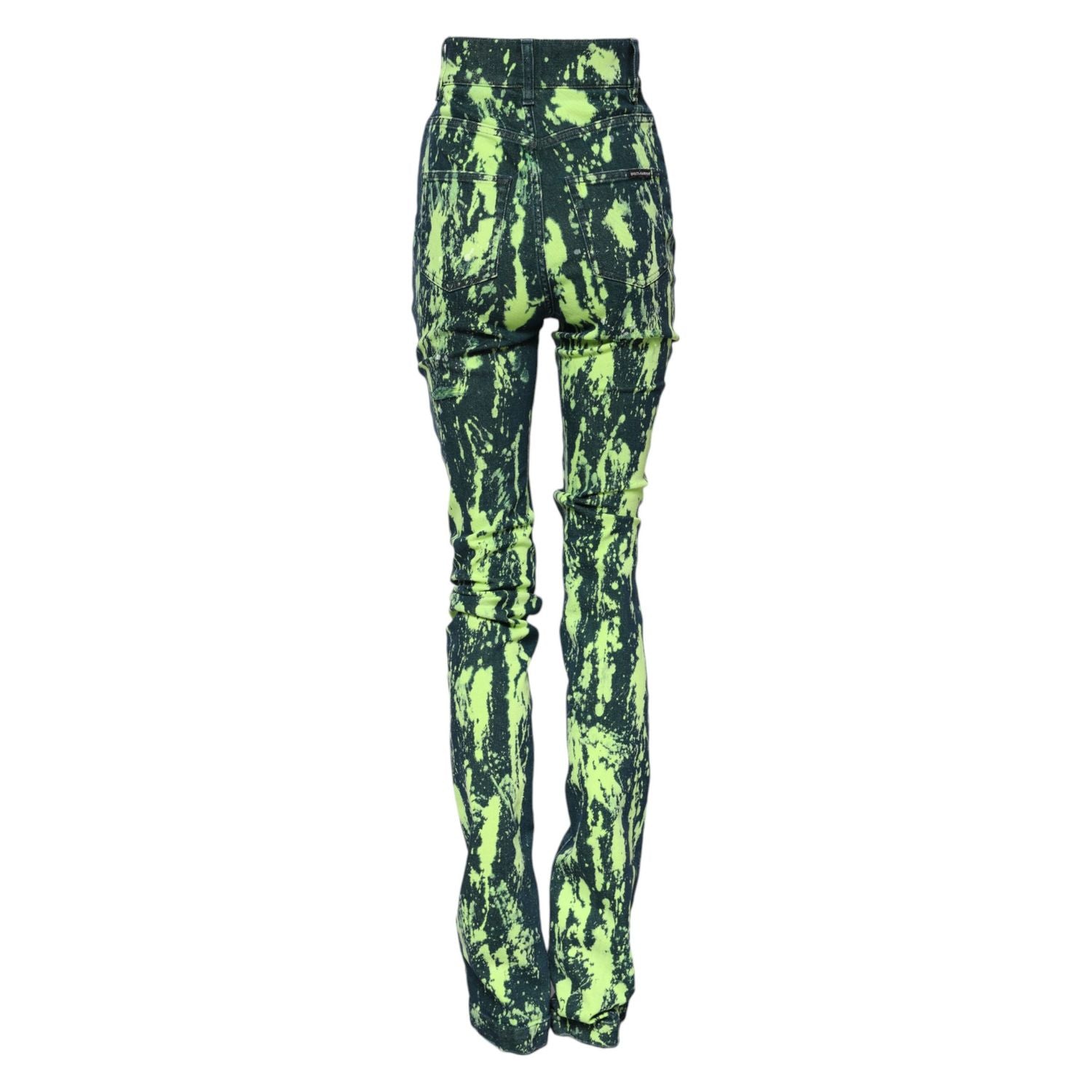 Dolce & Gabbana Green Color Splash High Waist Denim Jeans