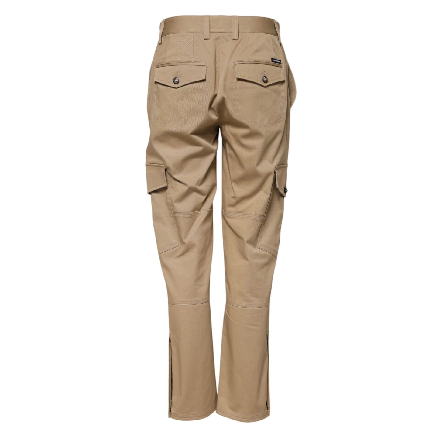 Dolce & Gabbana Beige Mid Waist Cargo Tapered Pants
