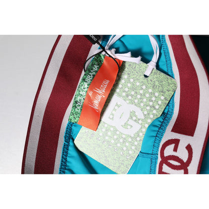 Dolce & Gabbana Blue Nylon Slim Fit Cropped Leggings Pants