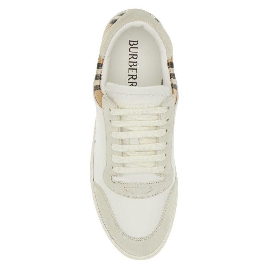 Burberry White Multicolor Calf Leather Sneakers white-multicolor-calf-leather-sneakers
