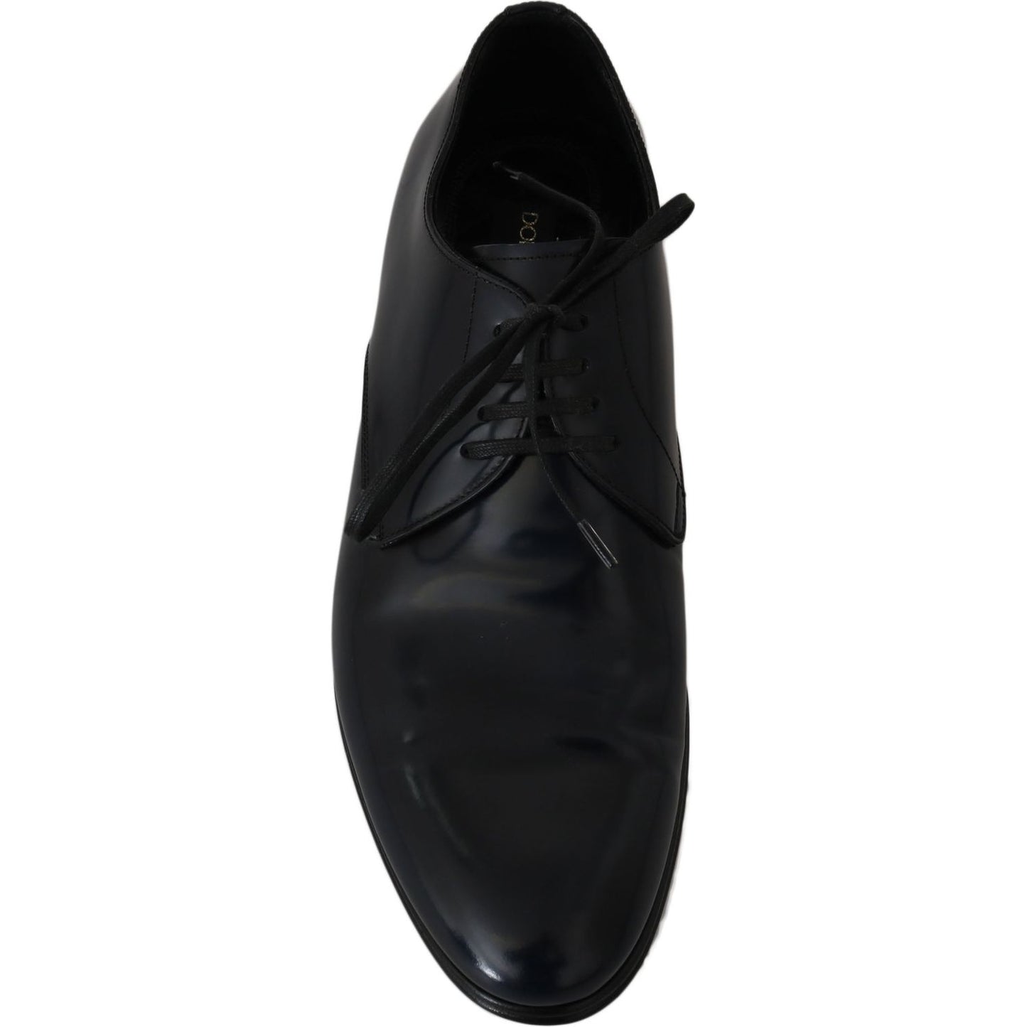 Elegant Dark Blue Leather Derby Dress Shoes