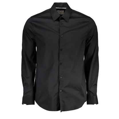 Guess Jeans Black Cotton Dress Shirt Guess Jeans