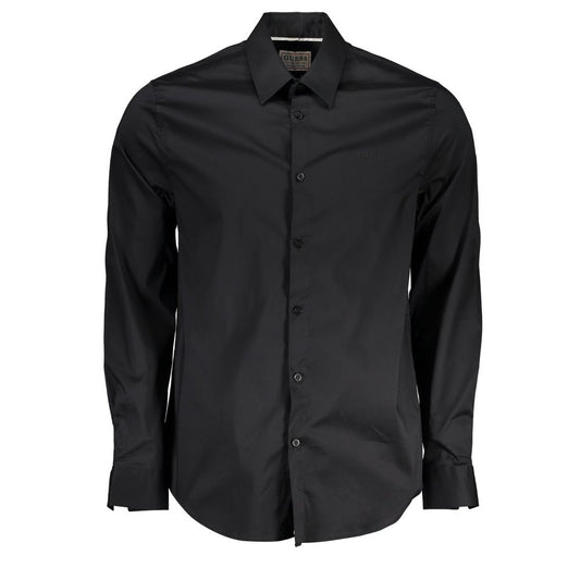 Guess Jeans Black Cotton Dress Shirt