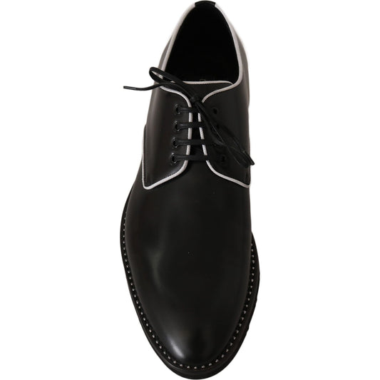 Elegant Black Leather Derby Dress Shoes