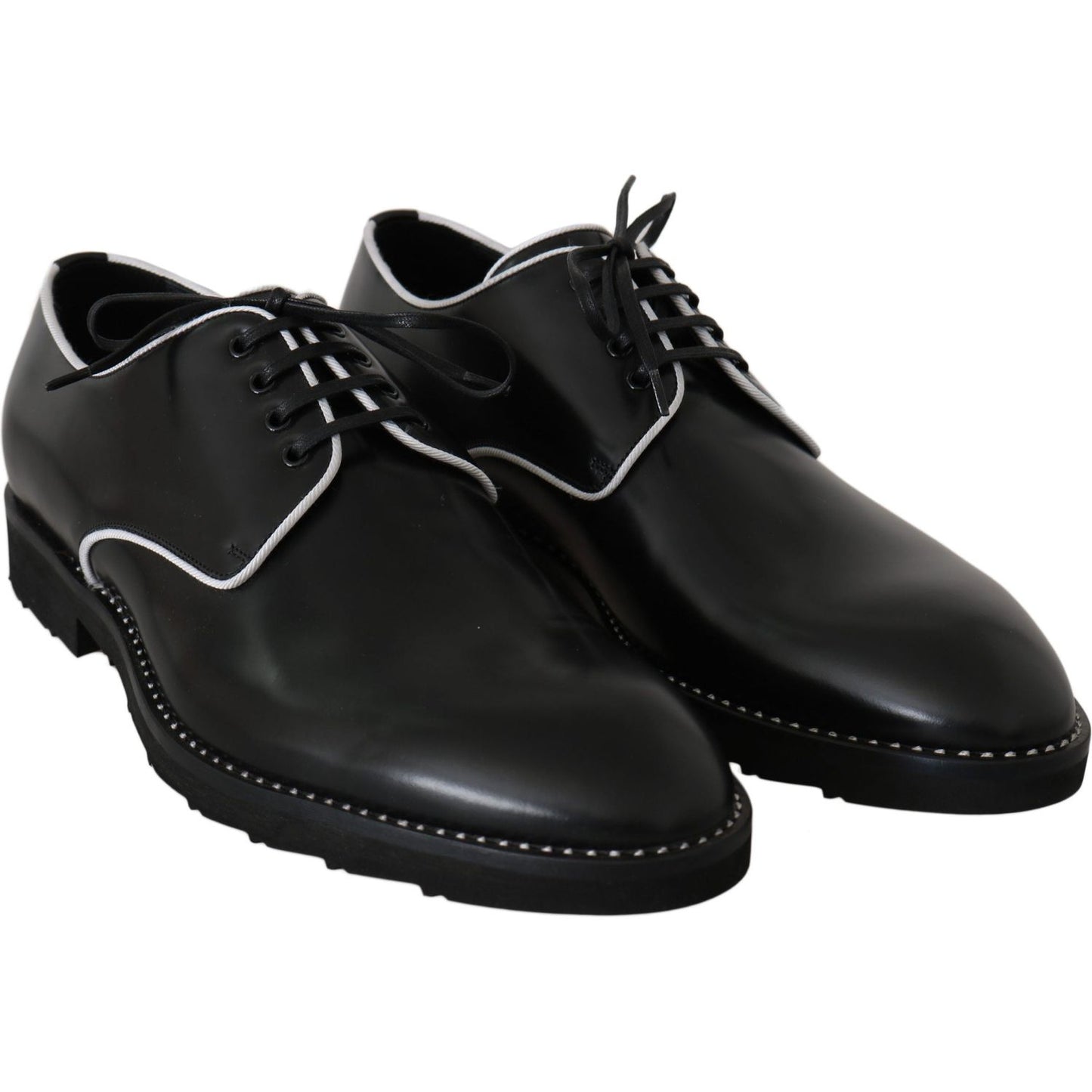 Elegant Black Leather Derby Dress Shoes