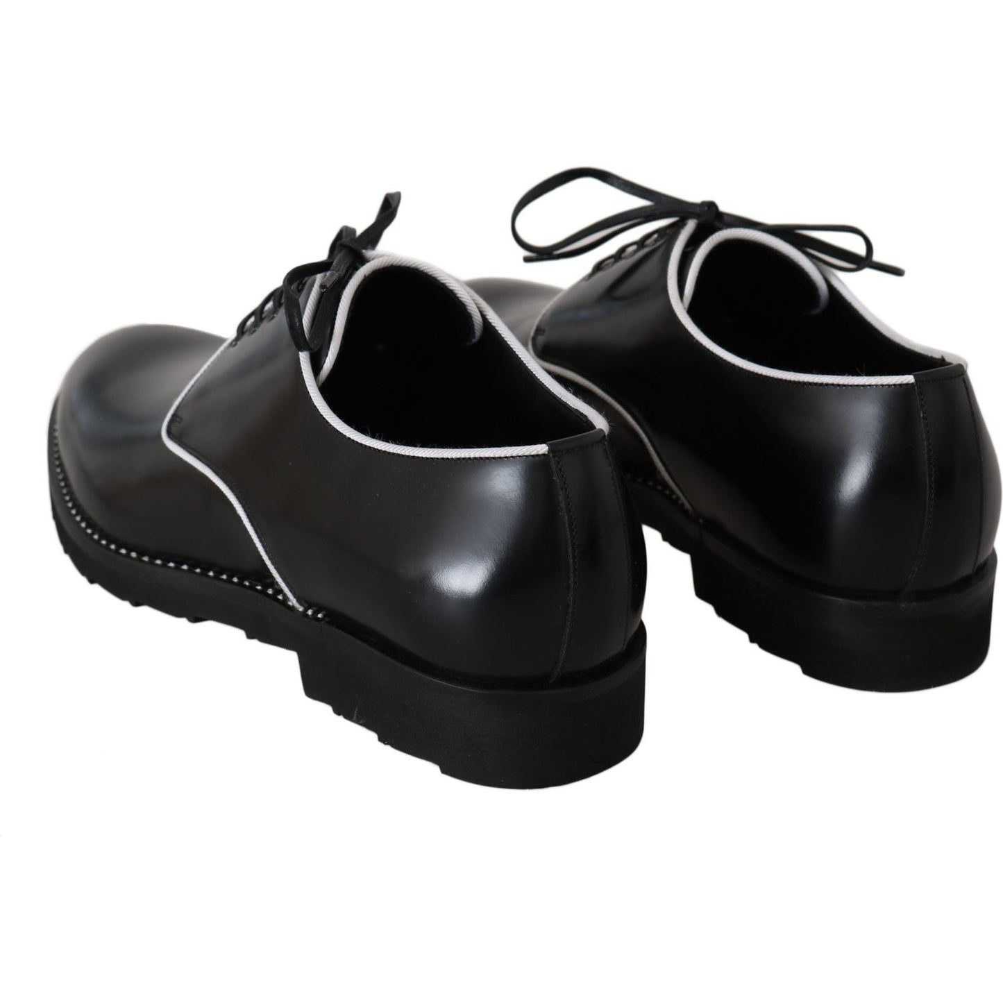 Elegant Black Leather Derby Dress Shoes