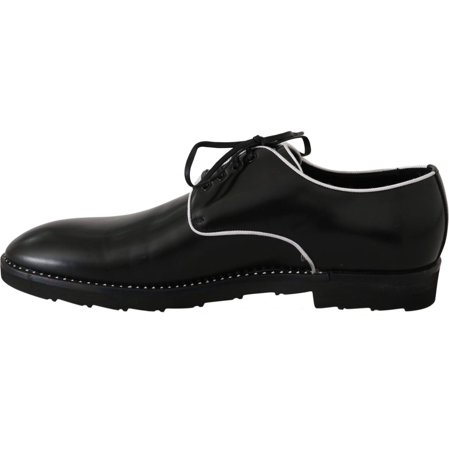 Elegant Black Leather Derby Dress Shoes