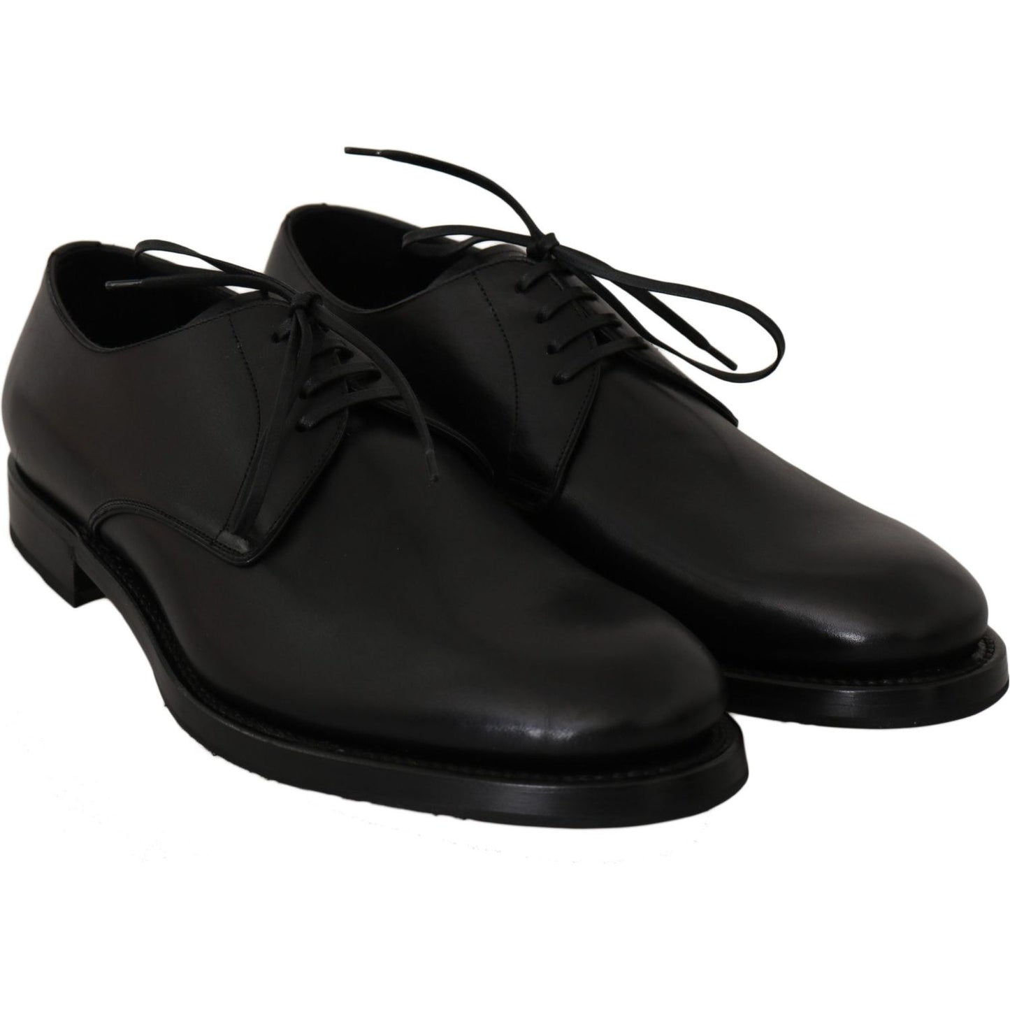 Elegant Black Leather Derby Dress Shoes