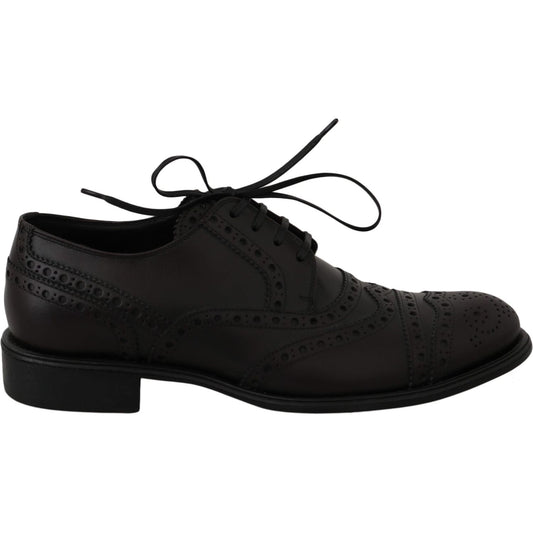 Dolce & Gabbana Black Leather Wingtip Oxford Dress Shoes Dress Shoes
