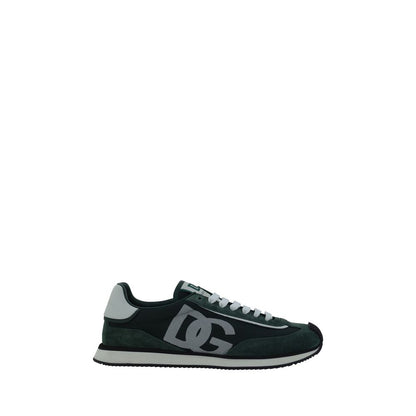 Dolce & Gabbana Green Calf Leather Bos Taurus Athletic Sneakers