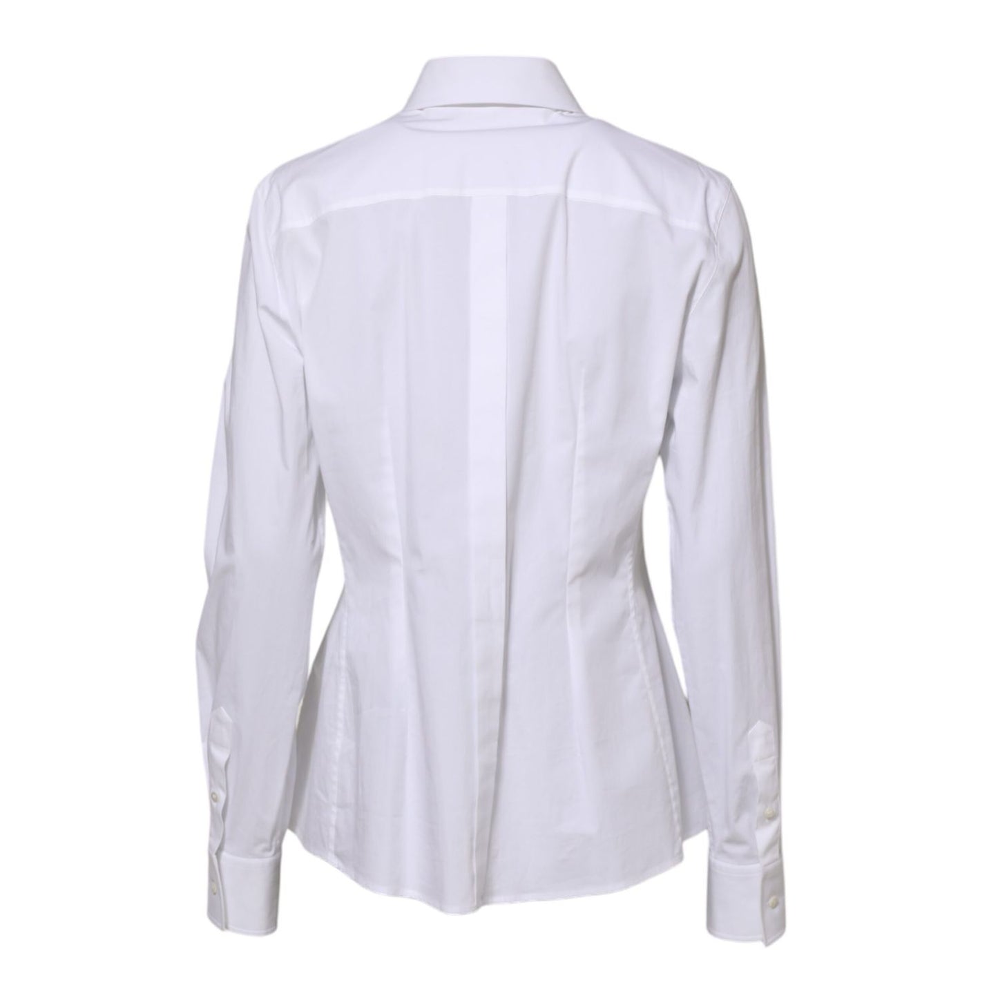 Dolce & Gabbana White Cotton Long Sleeves Collared Shirt Top