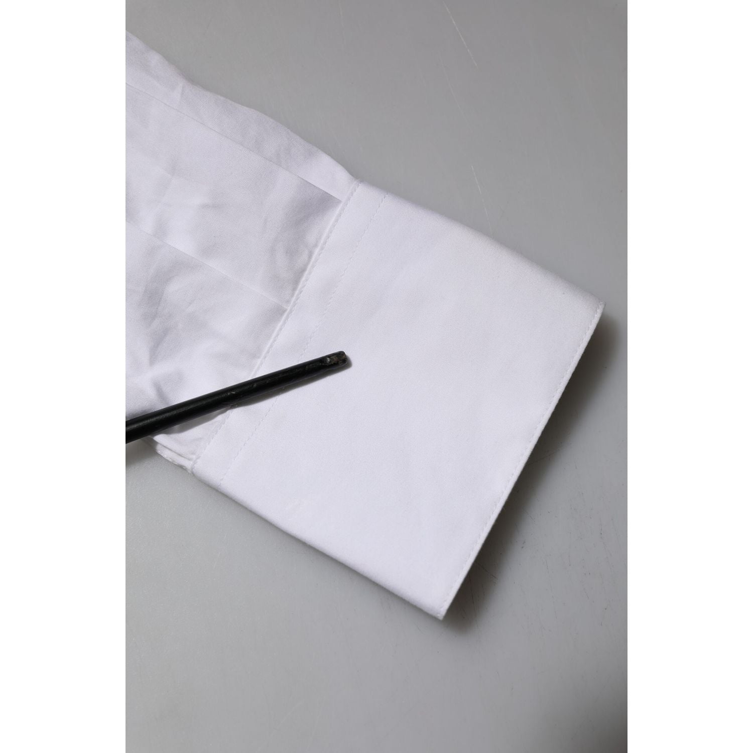 Dolce & Gabbana White Crystal Embellished Collared Shirt Top