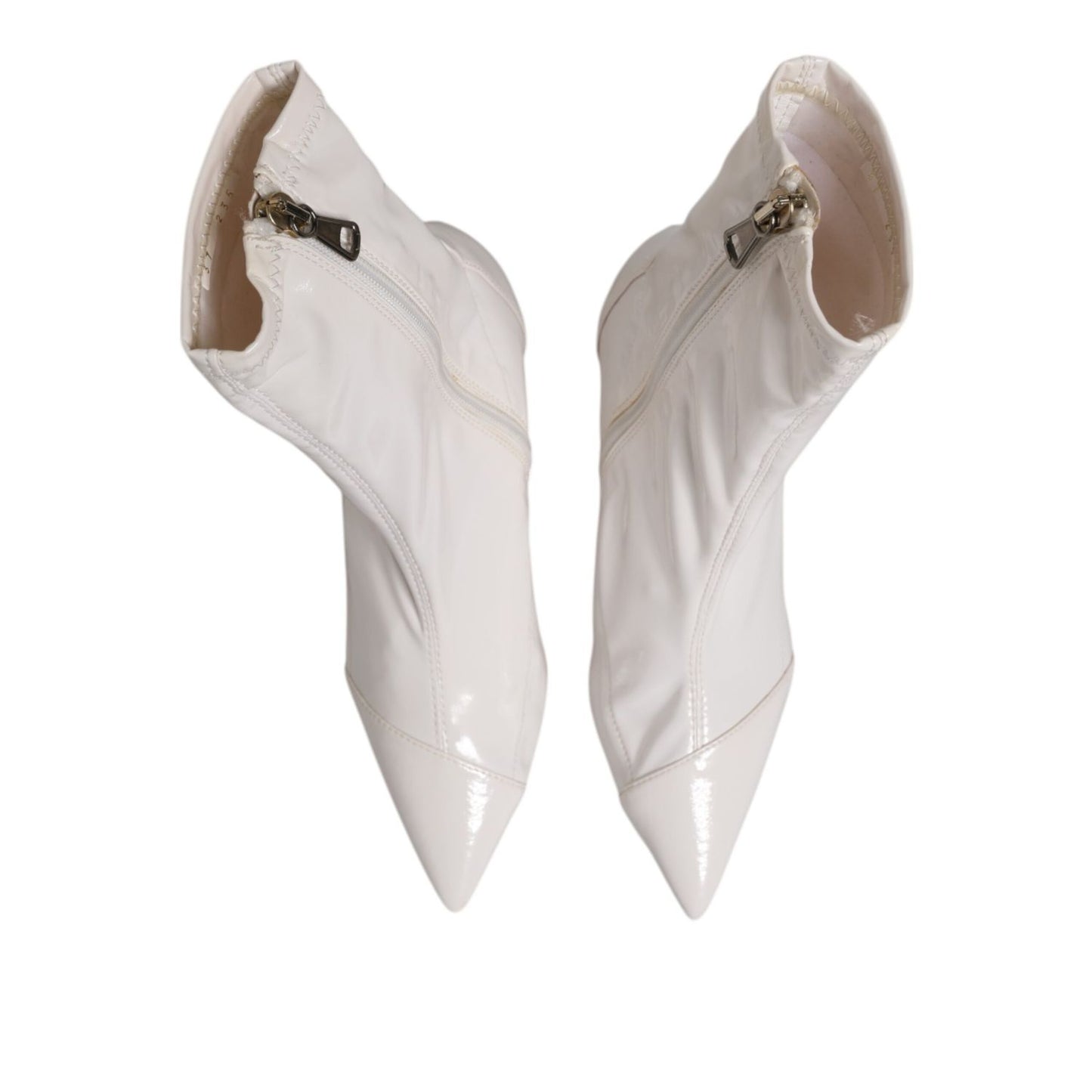 Elisabetta Franchi White Stiletto Heels Mid Calf Boots Shoes