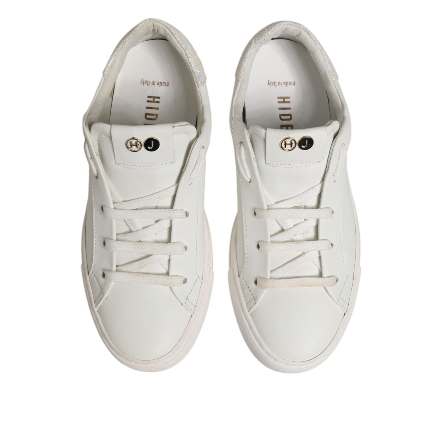 HIDE & JACK White Leather Low Top Lace Up Sneakers Shoes