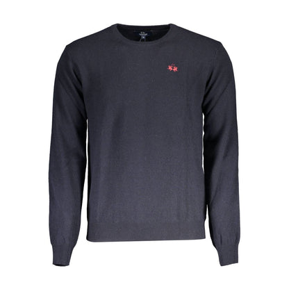La Martina Blue Wool Sweatshirt La Martina
