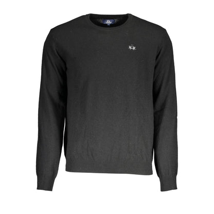 La Martina Black Wool Men's Sweater La Martina