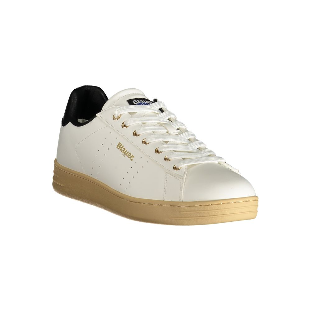 Blauer White Polyester Athletic Sneakers