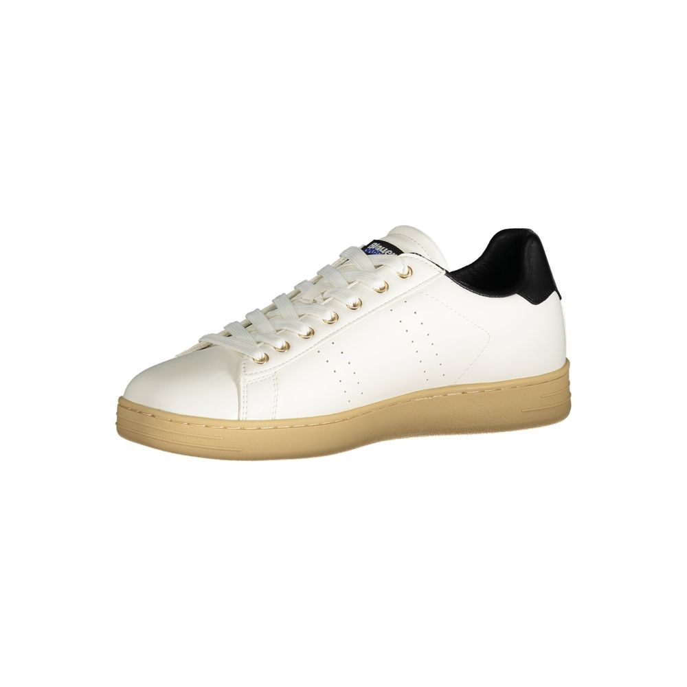 Blauer White Polyester Athletic Sneakers