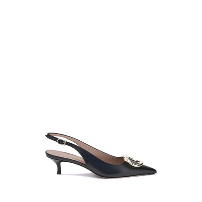 Ferragamo Black Calf Leather Bos Taurus High Heel Pumps