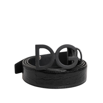 Dolce & Gabbana Black Leather Classic Metal DG Buckle Belt Dolce & Gabbana