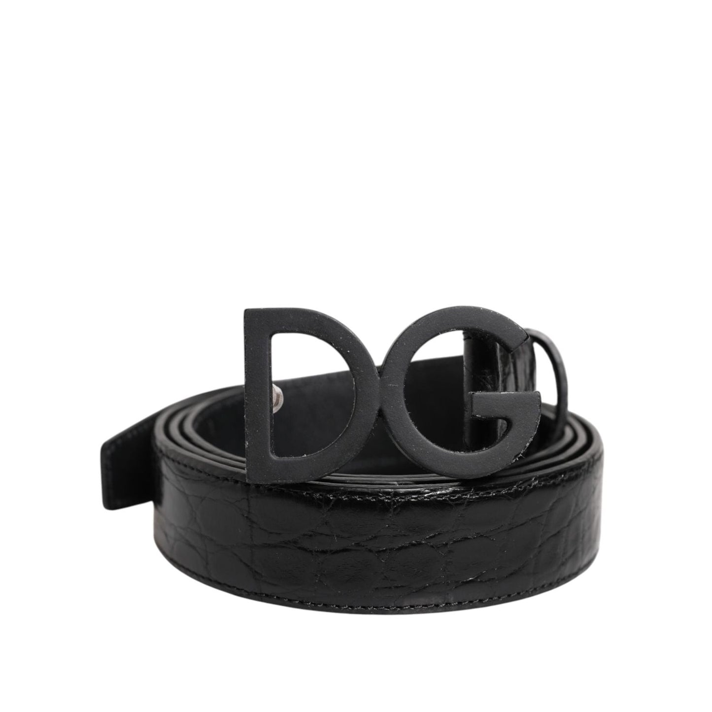 Dolce & Gabbana Black Leather Classic Metal DG Buckle Belt Dolce & Gabbana