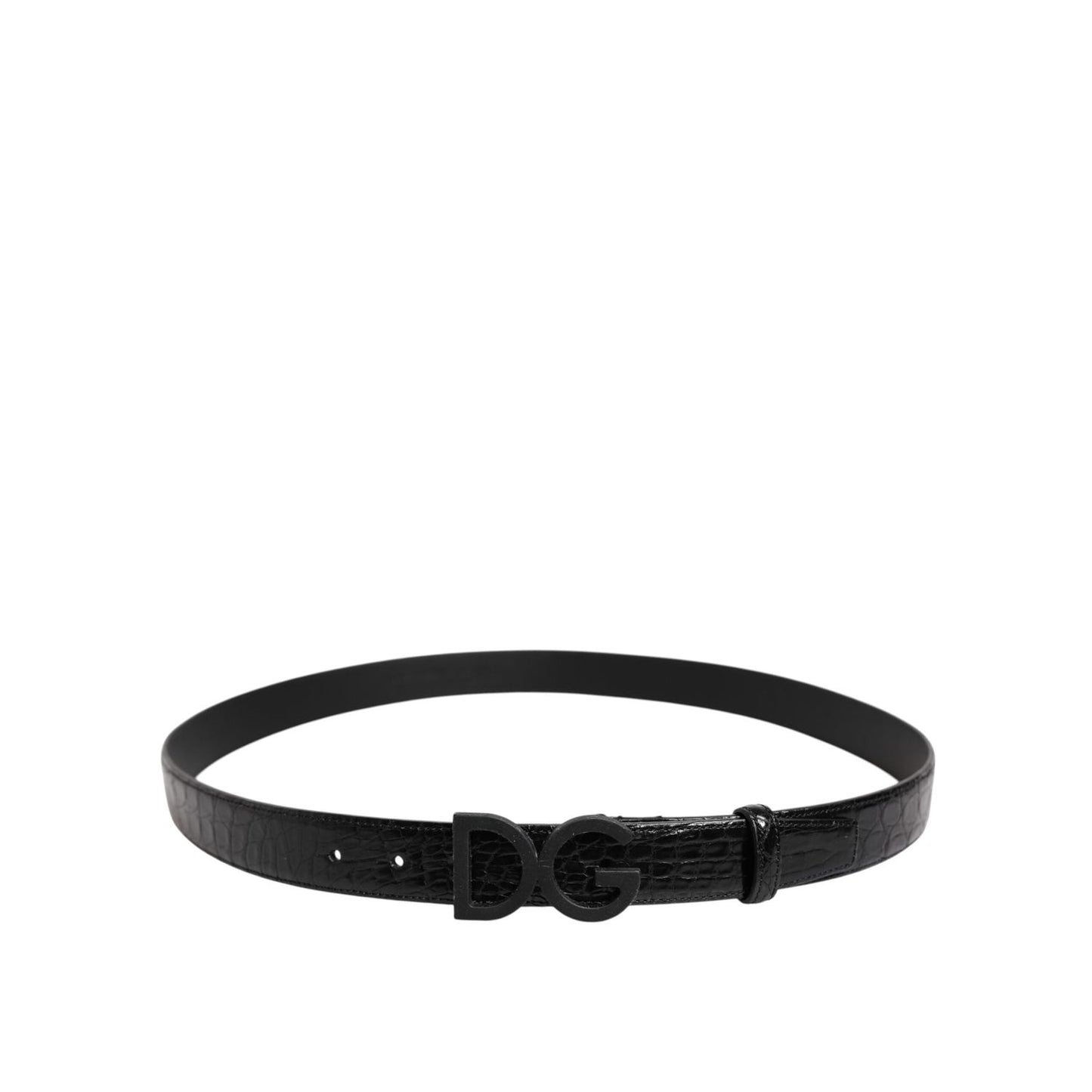 Dolce & Gabbana Black Leather Classic Metal DG Buckle Belt Dolce & Gabbana