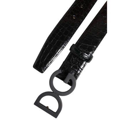 Dolce & Gabbana Black Leather Classic Metal DG Buckle Belt Dolce & Gabbana