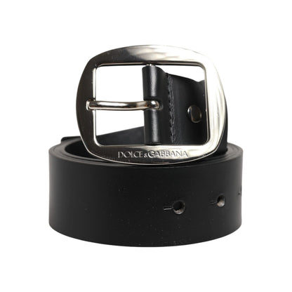 Dolce & Gabbana Black Leather Classic Metal Buckle Belt Dolce & Gabbana