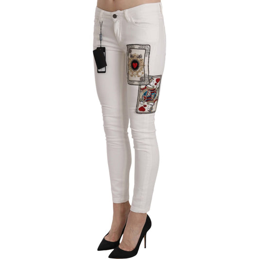 Queen Of Hearts Embellished Skinny Pants