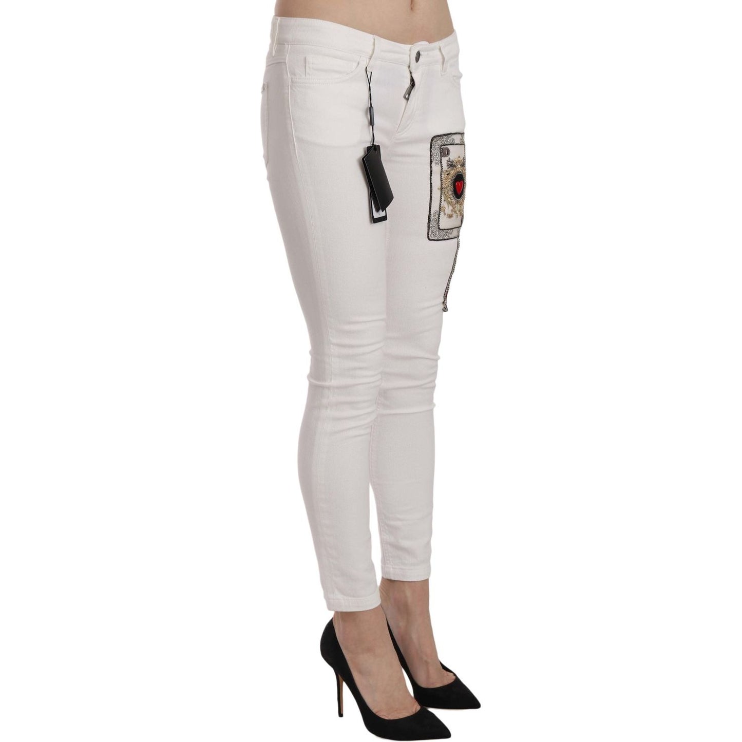 Queen Of Hearts Embellished Skinny Pants