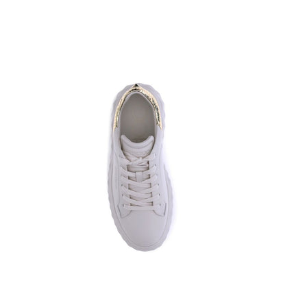Jimmy Choo White Calf Leather Bos Taurus Chunky Sneakers