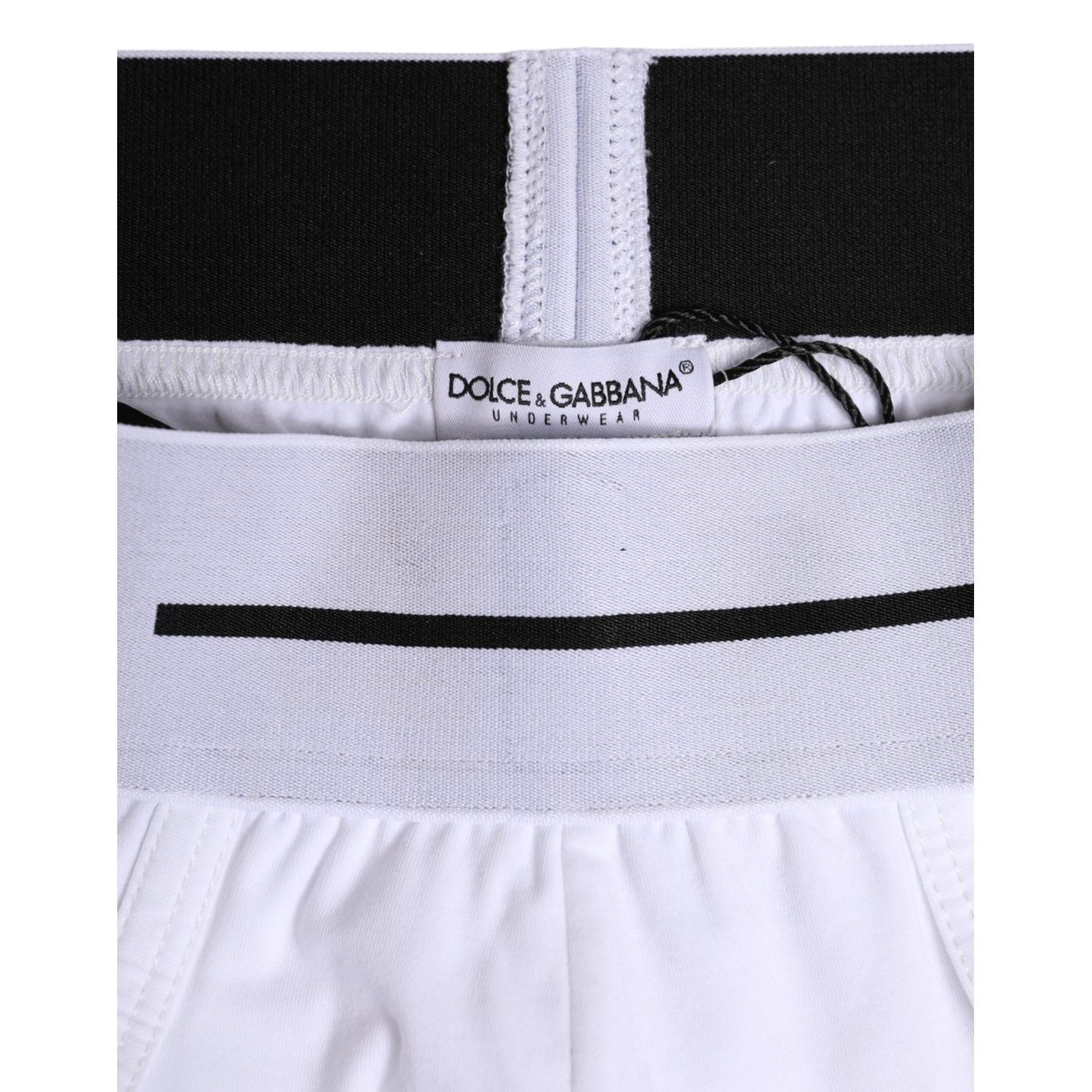 Dolce & Gabbana White Cotton Stretch Regular Brief Underwear