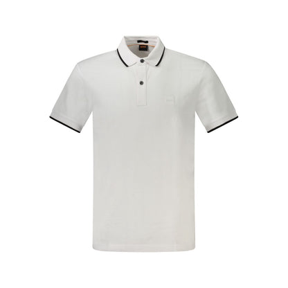 Hugo Boss White Cotton Men Polo Shirt