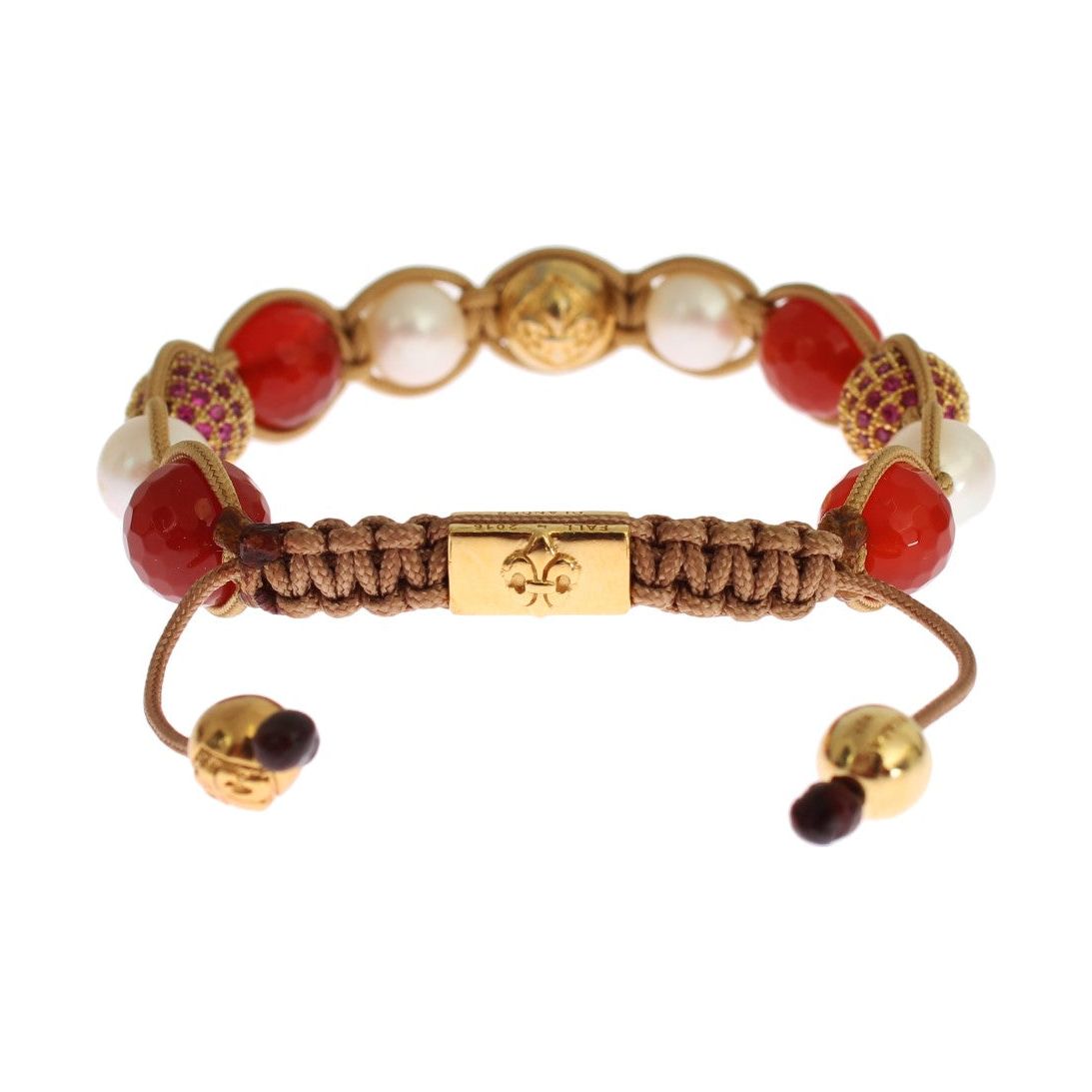 Nialaya Exquisite Handcrafted Gemstone Bracelet Bracelet cz-carnelian-pearl-925-silver-bracelet