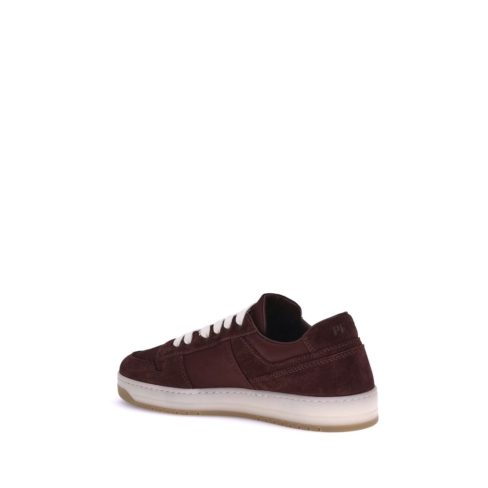 Prada Bordeaux Calf Leather Bos Taurus Low Top Sneakers
