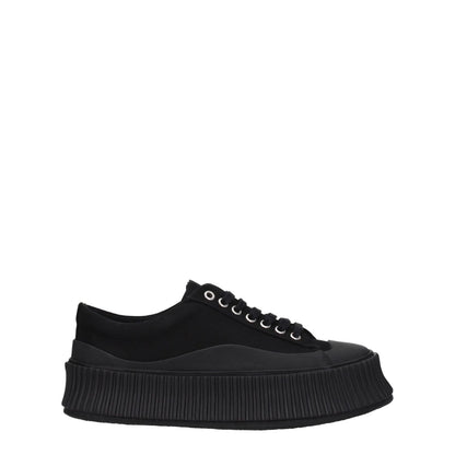 Jil Sander Black Fabric Chunky Sneakers