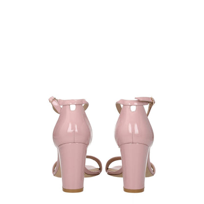 Stuart Weitzman Pink Leather Stiletto Heel Sandals