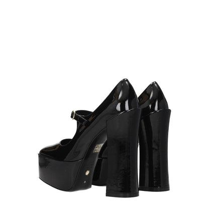 Stuart Weitzman Black Leather Platform Pumps