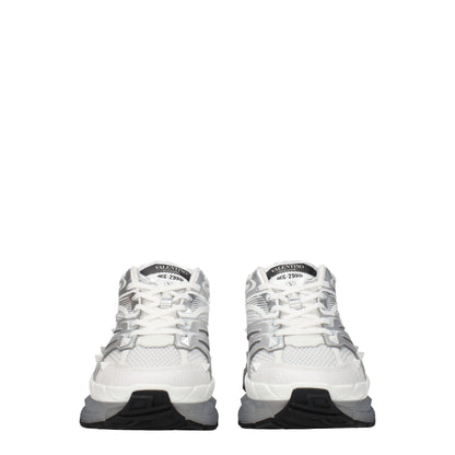 Valentino Garavani White Fabric Athletic Sneakers