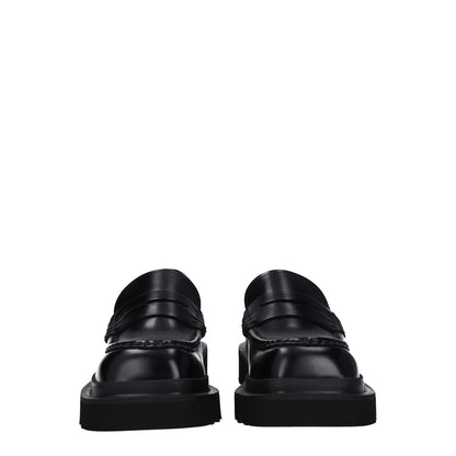 Dolce & Gabbana Black Leather Slip-On Loafers