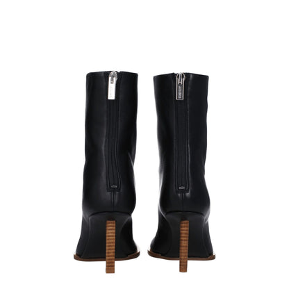 Jacquemus Black Leather Ankle Boots