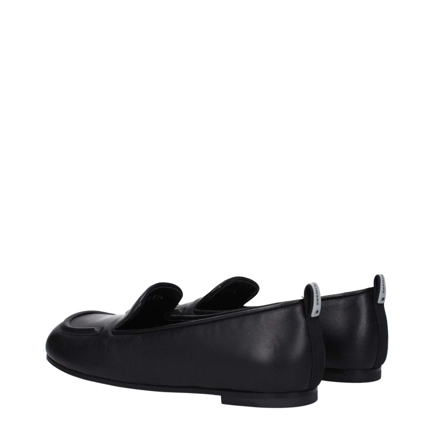 Premiata Black Leather Slip-On Loafers