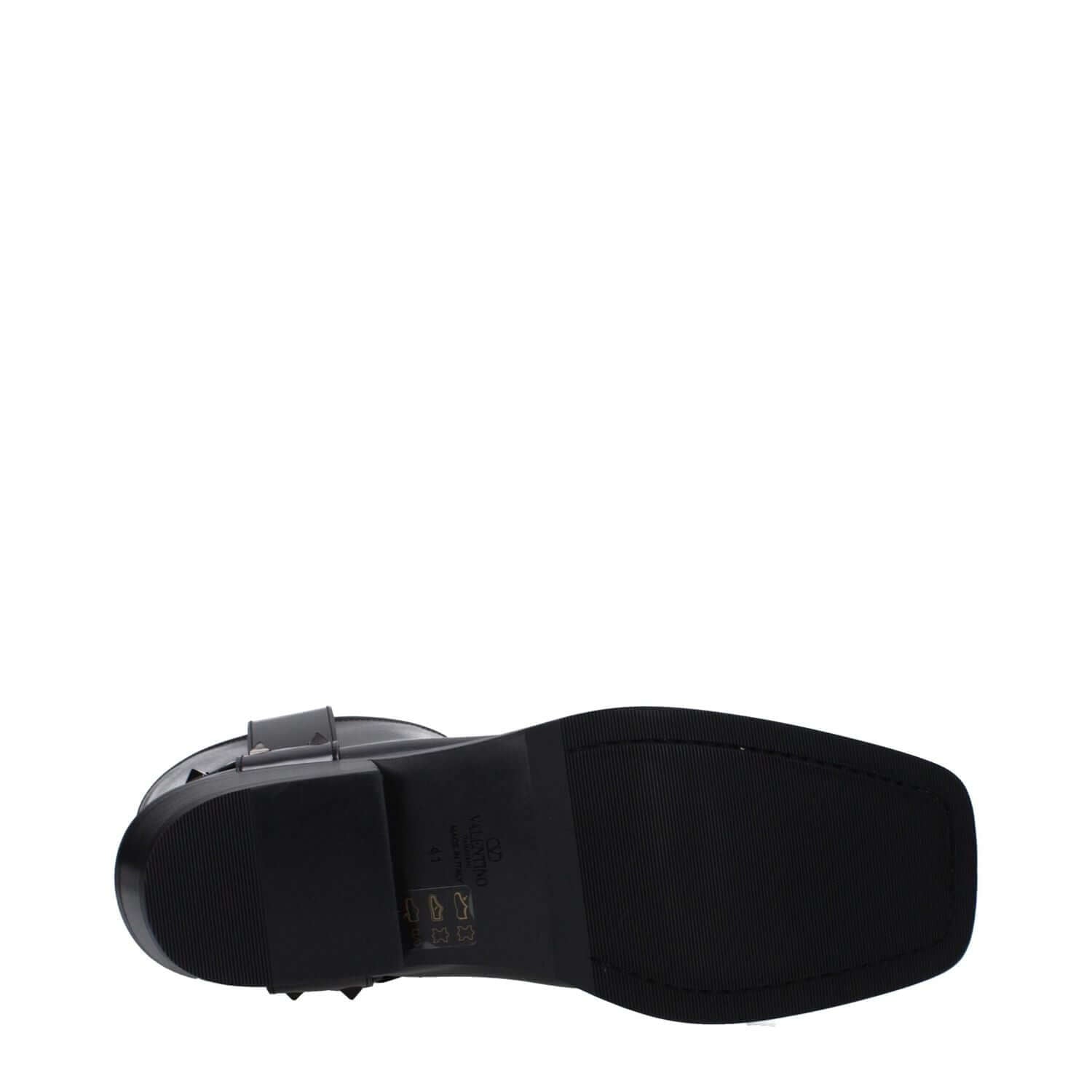 Valentino Garavani Black Leather Ankle Boots